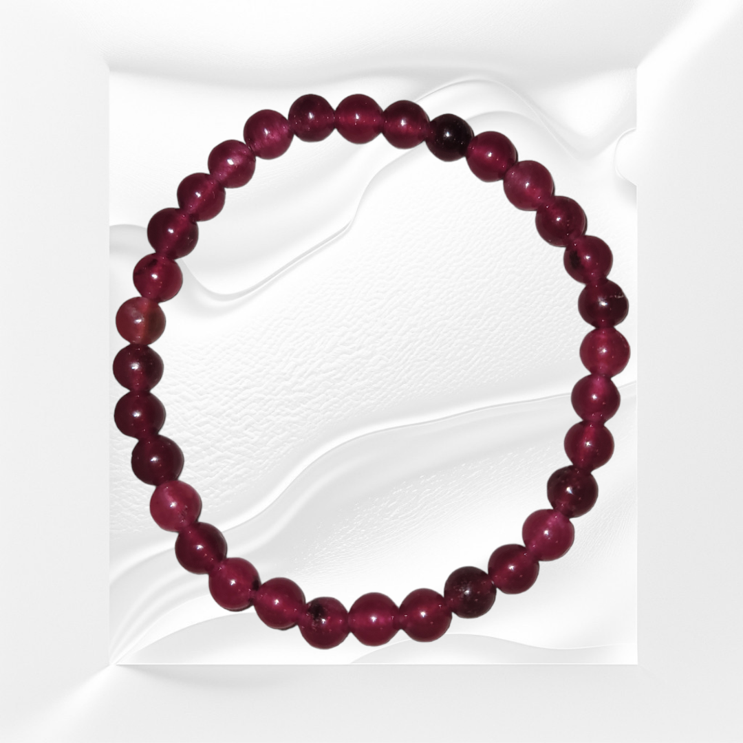Magenta Agate Natural Crystal Gemstone Bracelet