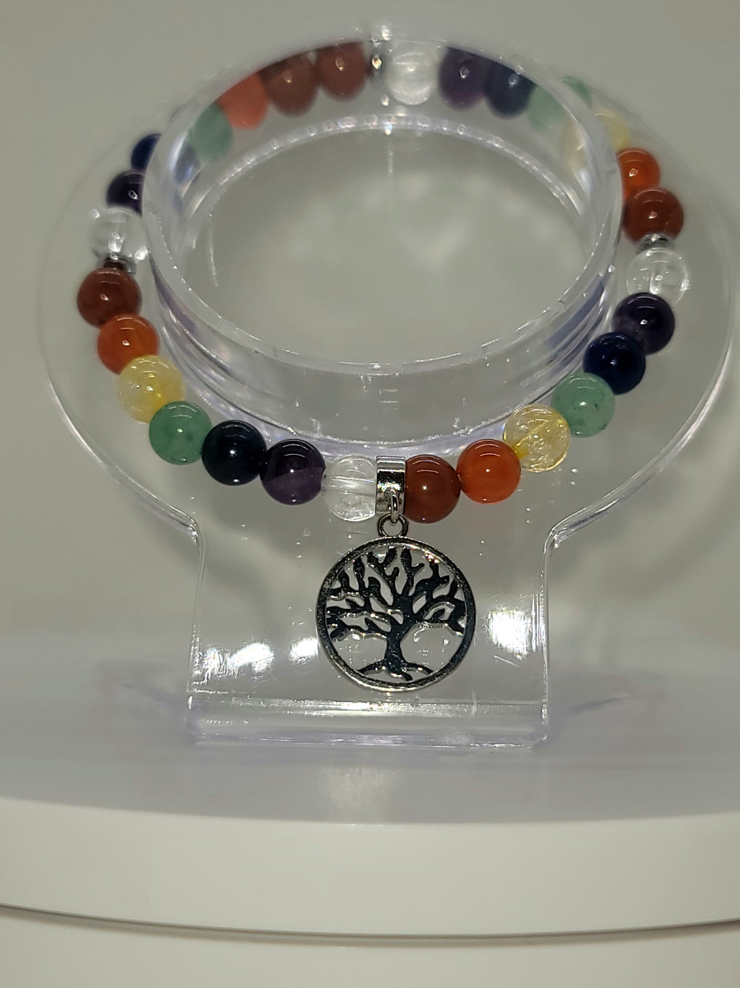 Tree of Life 7 Chakra Crystal Bracelet