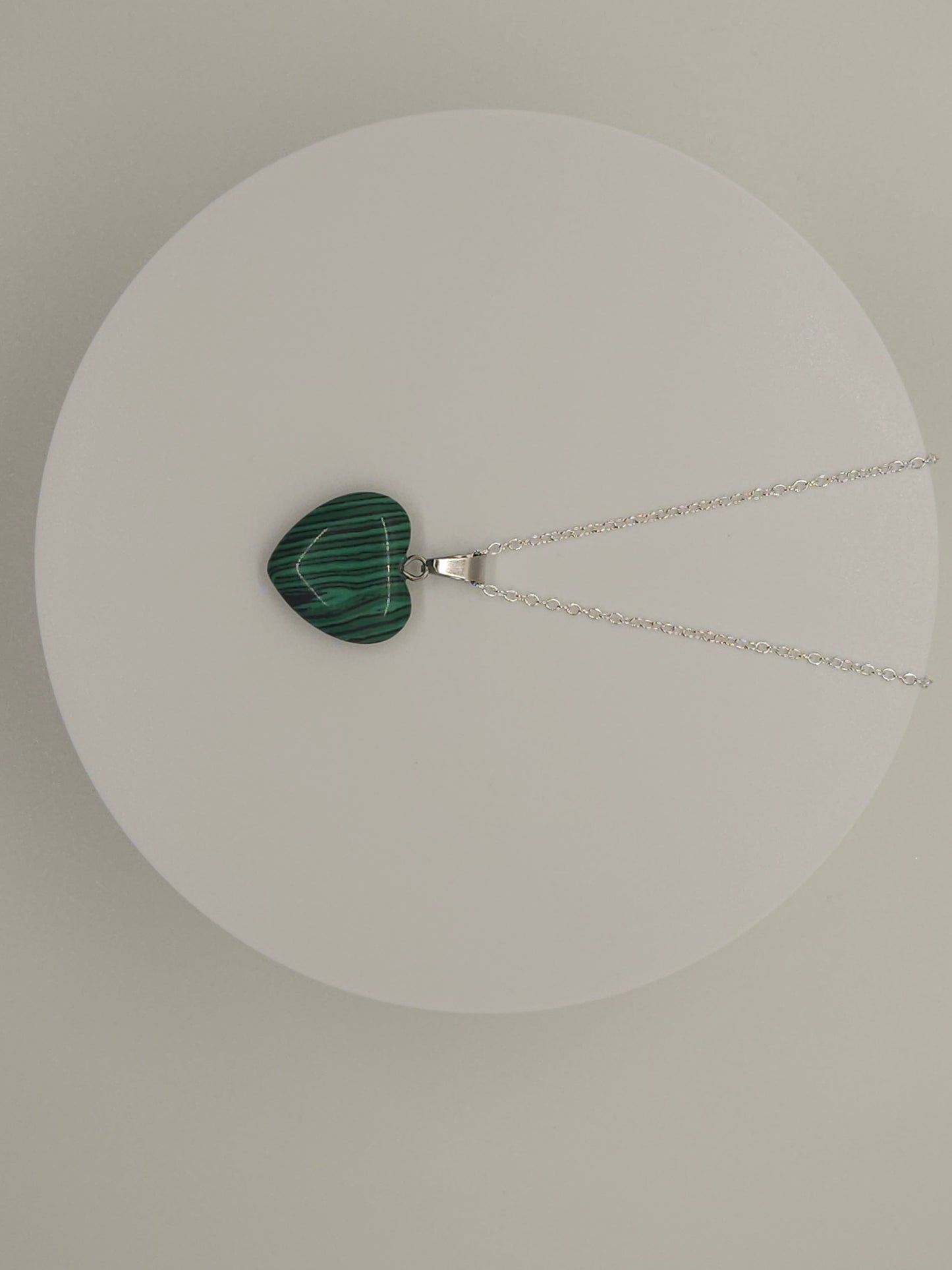 Malachite Heart Natural Crystal Necklace