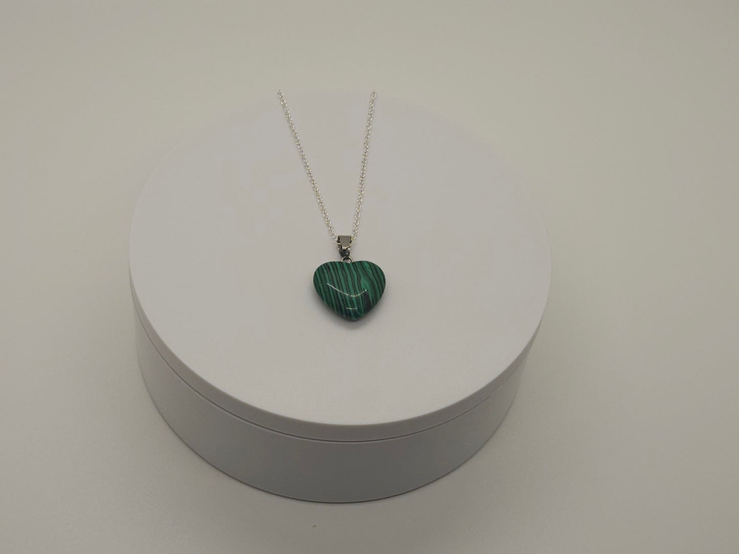 Malachite Heart Natural Crystal Necklace