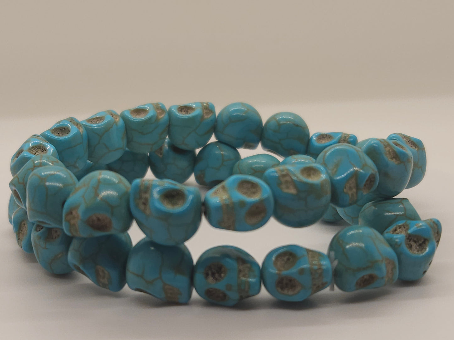 Natural Turquoise Crystal Skull Bracelet