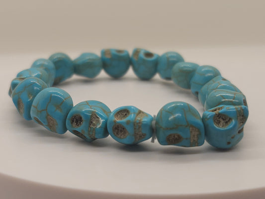 Natural Turquoise Crystal Skull Bracelet