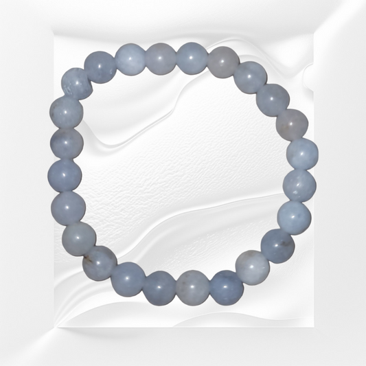 Blue Angelite Natural Crystal Gemstone Bracelet