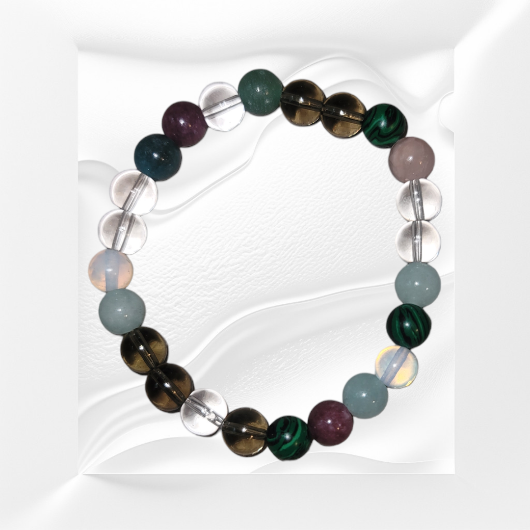 Mixed Natural Crystal Gemstone Bracelet