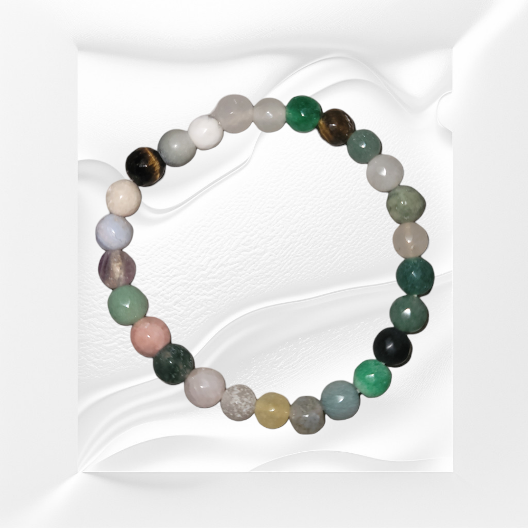 Mixed Natural Crystal Gemstone Bracelet