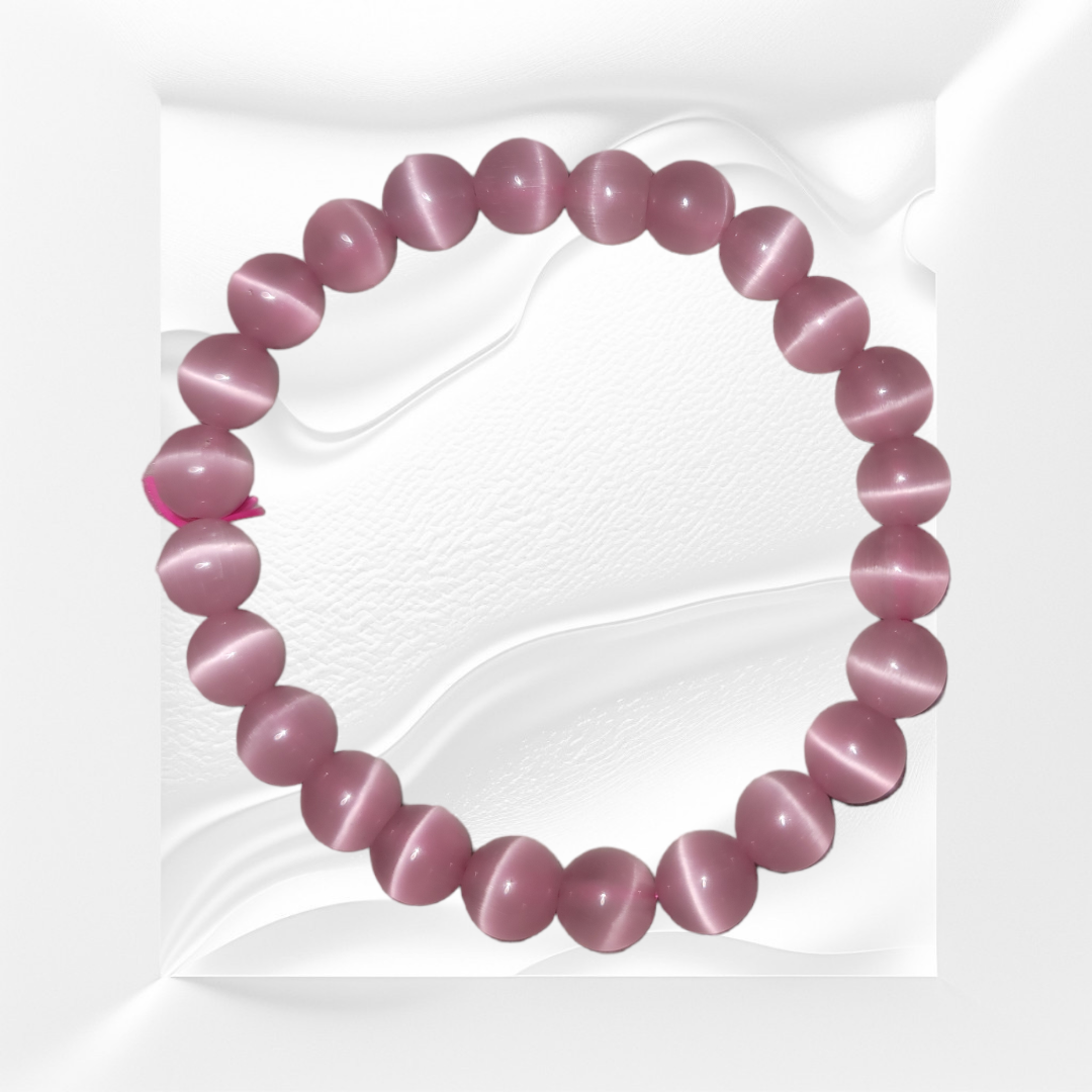 Dark Rose Quartz Natural Crystal Gemstone Bracelet