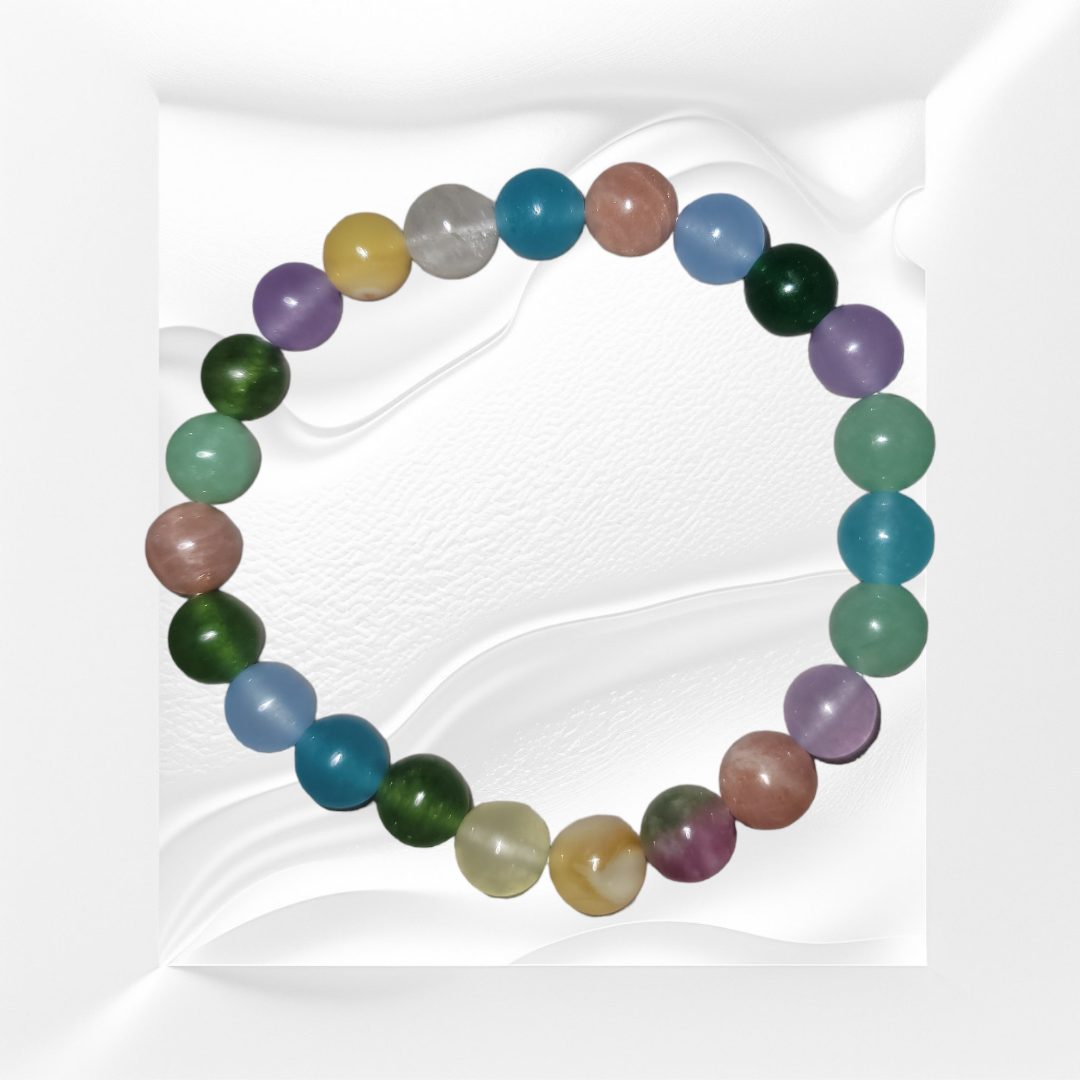 Mixed Natural Crystal Gemstone Bracelet