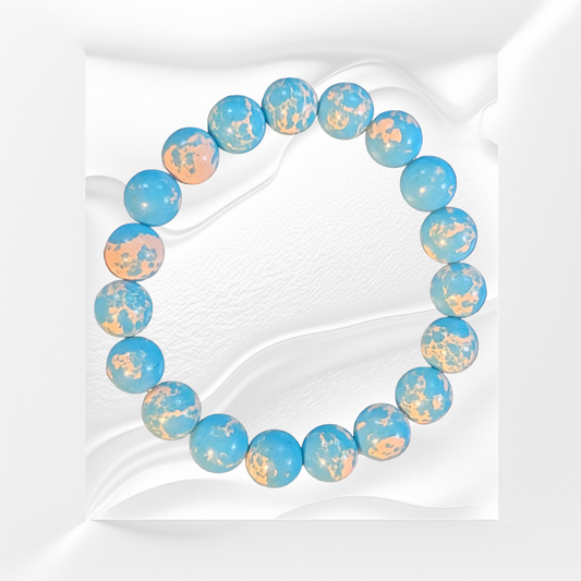 Blue Emperor Turquoise Natural Crystal Bracelet