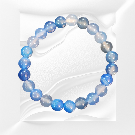 Blue Vein Agate Natural Crystal Bracelet