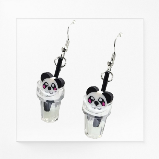 Panda Cup Drop Earrings