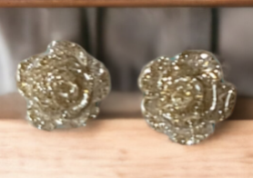 Glittery Flower Studs