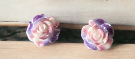 Tye Dye Flower Studs