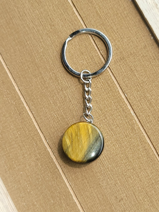 Tigers Eye Natural Crystal Keychain