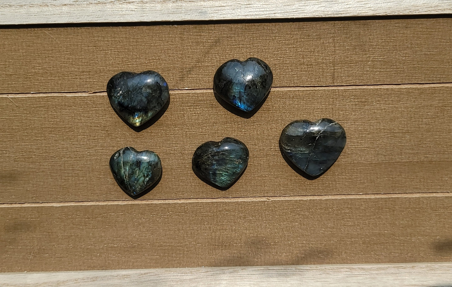 Natural Labridite Heart Stone