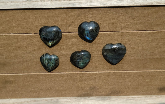 Natural Labridite Heart Stone